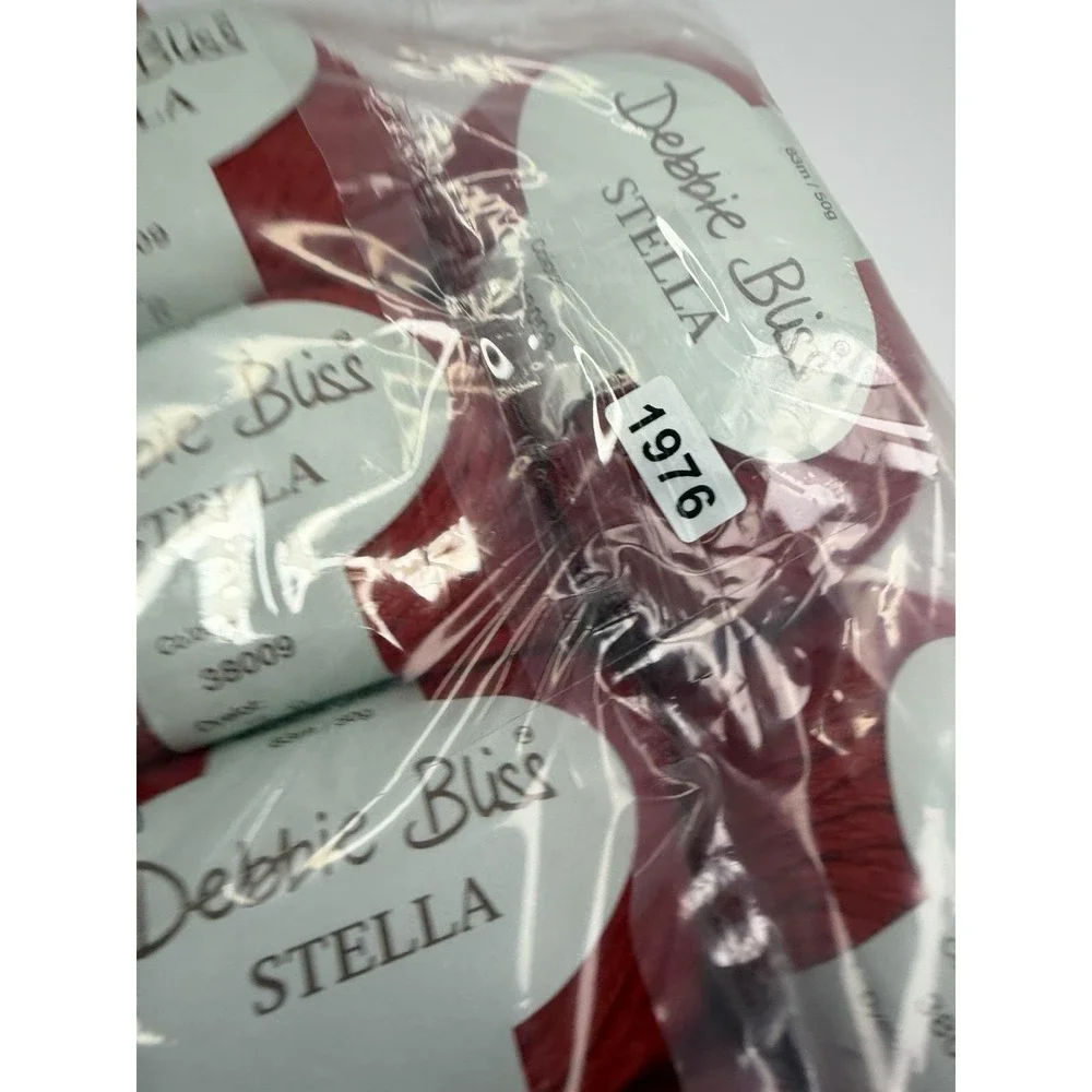 10‎ Skeins Debbie Bliss Stella Red Silk Rayon Cotton